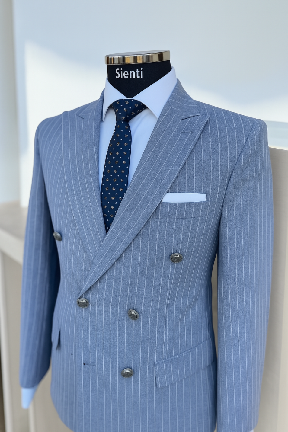 Costum gri cu dungi fine - C5031