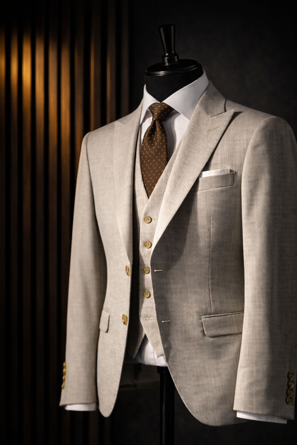 Costum Bej din trei piese - C2089