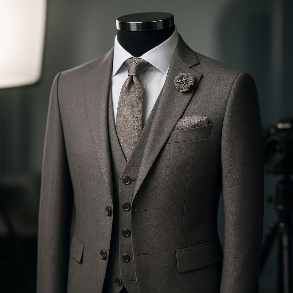 Costum maro brun din trei piese - C2034